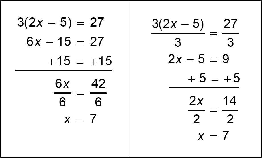 two different methods to solve a multistep equation